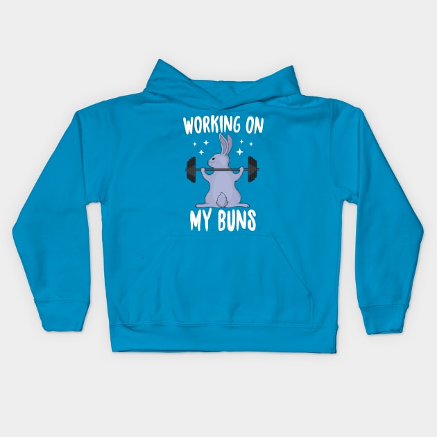 Working On My Buns Kids Hoodie by Eugenex